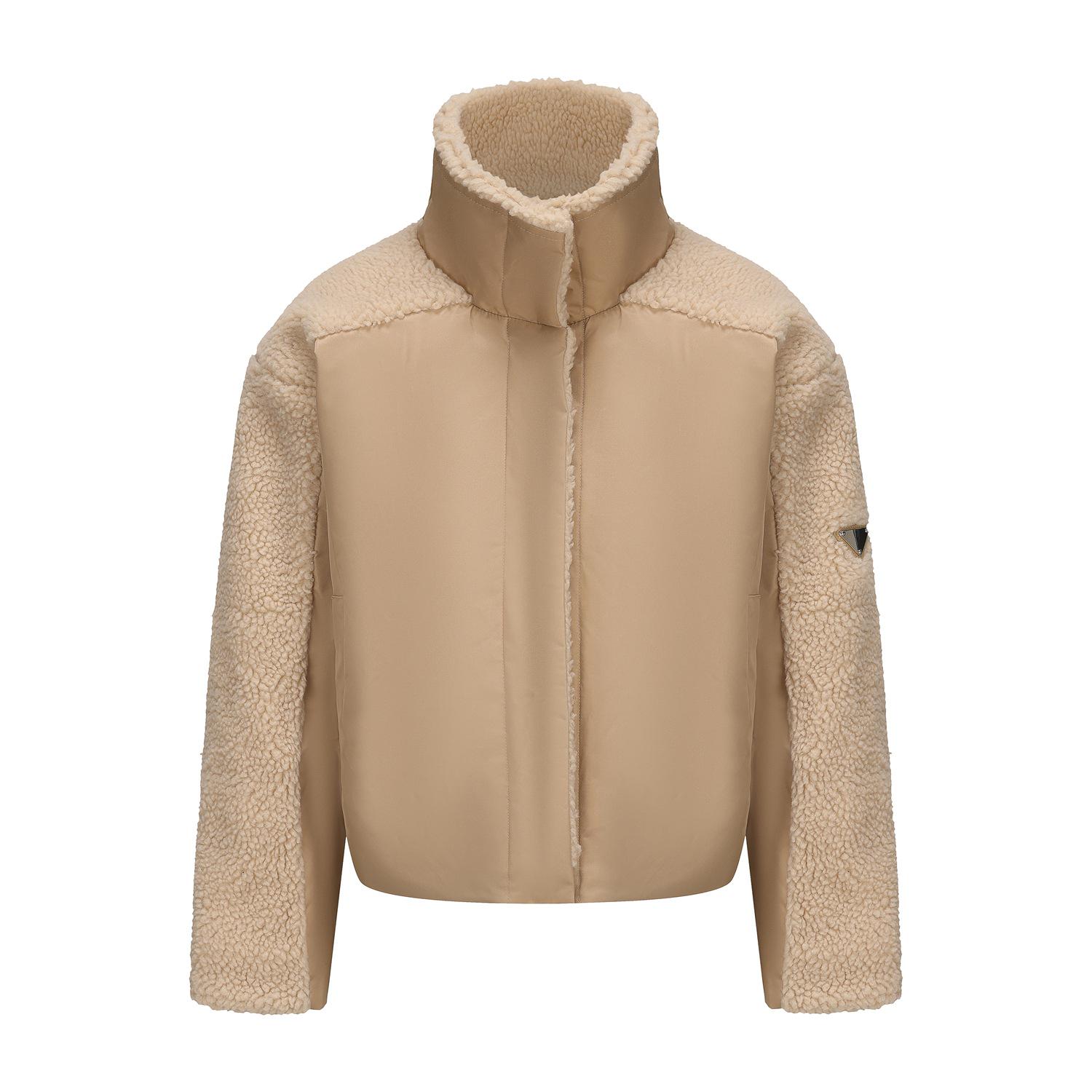 

2025 Winter Retro Women s Long-Sleeve Lamb Wool Coat Double Extra Large абрикосовий