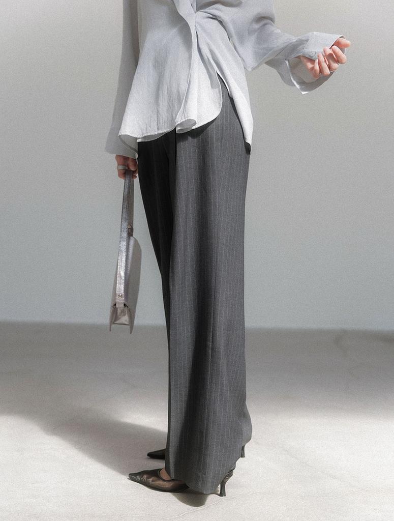 Memua Pinst Wide Trousers Slacks
