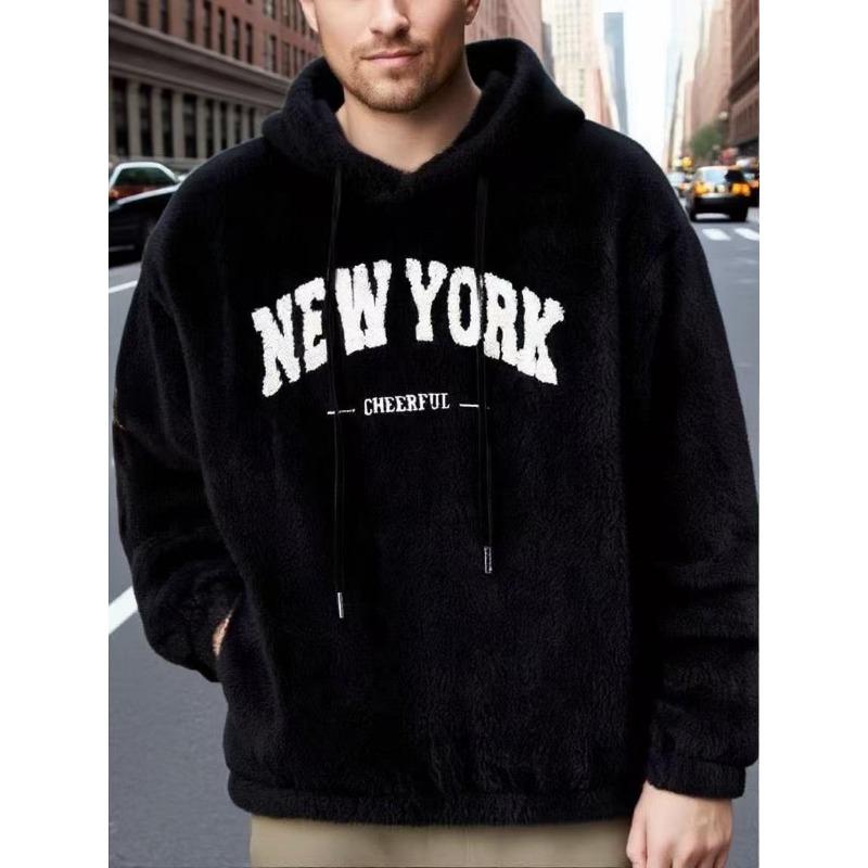 Spring and Autumn High Street Printed Hooded Drawstring  Jacket Casual Sports Style Men's Sweatshirt