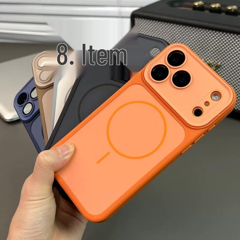 iPhone 17 Pro Max Magnetic Skin-Feel Two-Tone Protective Case with Large Frosted Window