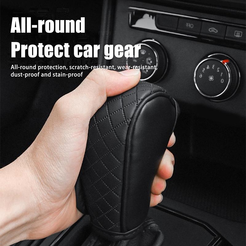 1 stuks Universele Antislip Slijtvaste Schakelpookknop Decoratie Beschermende Interieuraccessoires Auto Schakelhandgreep Hoes Leer