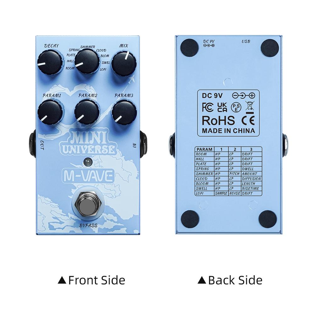 M VAVE Guitar Effect Pedal Digital Reverb Pedal Digital Modeling Reverberation Effector with 9 Mode Reverb Selection