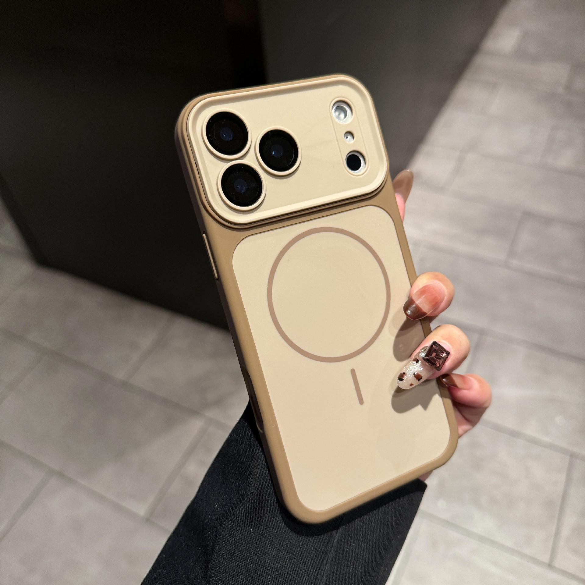 

Color-Block Magnetic Protective Case for iPhone 17/16 Pro/15 Pro Max 17 Pro Max пустынный/золотой