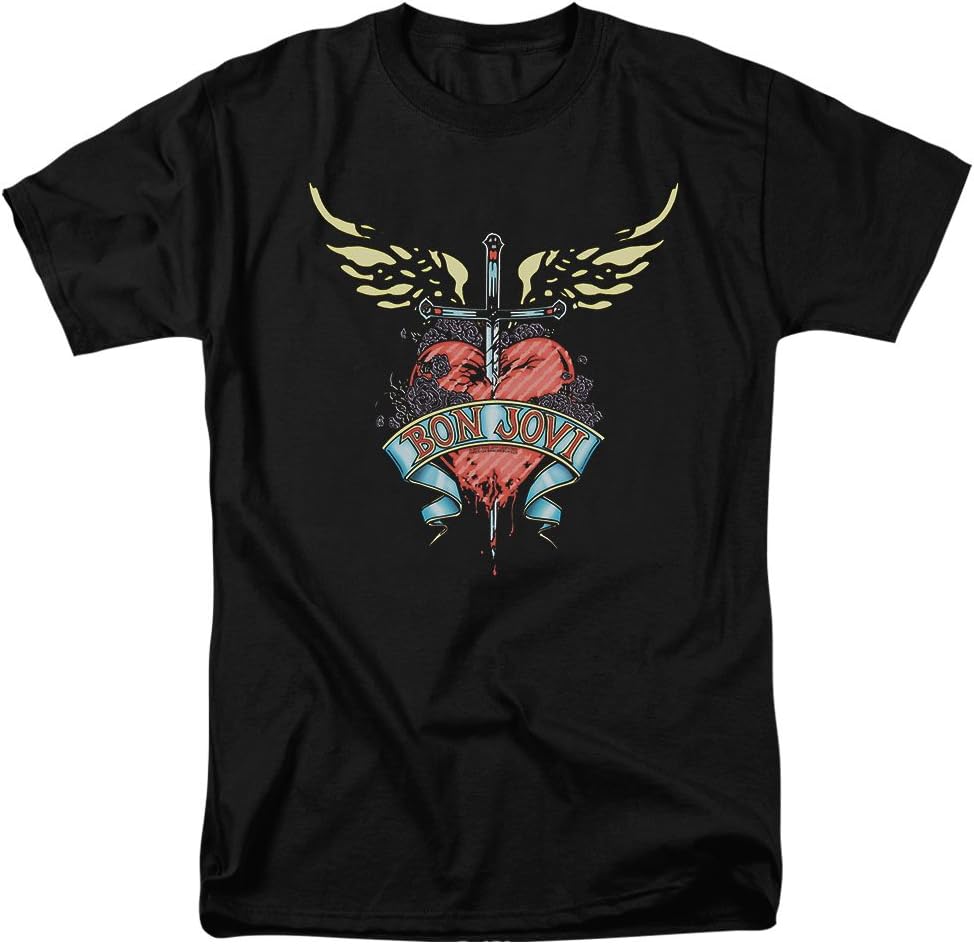 Bon Jovi Heart Sword Wings Graphic T-shirt