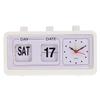 Vintage Retro Quartz Alarm Clock Flip Calendar Display Clock Day Date Time Display Clock for Home Bedroom Decoration