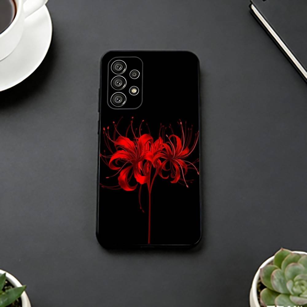 Red Spider L-lily Phone Case For Samsung S25,S24,S21,S22,S23,S30,Ultra,S20,Plus,Fe,Lite,Note,10,Black Cover