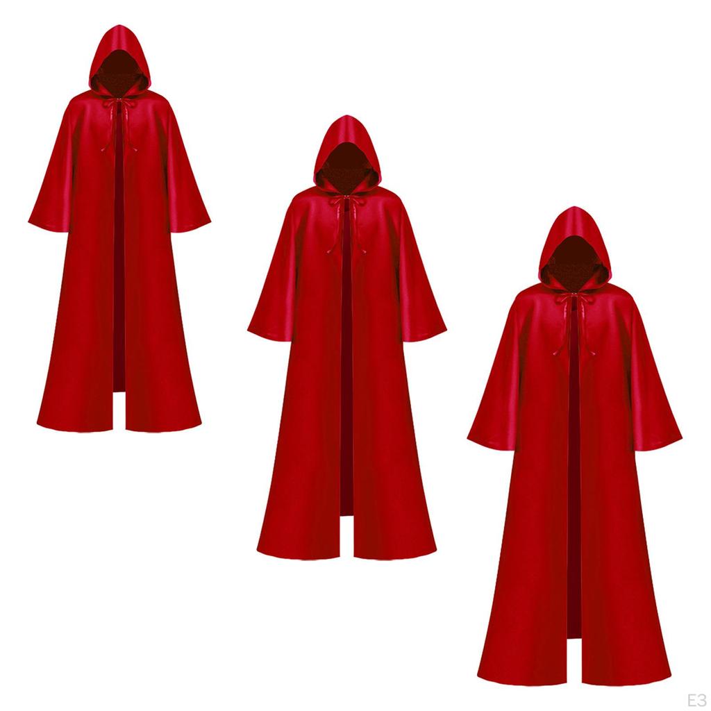 Halloween Cosplay Cape Cowl Death Robe Long Hooded for Easter Vintage Gathering Party
