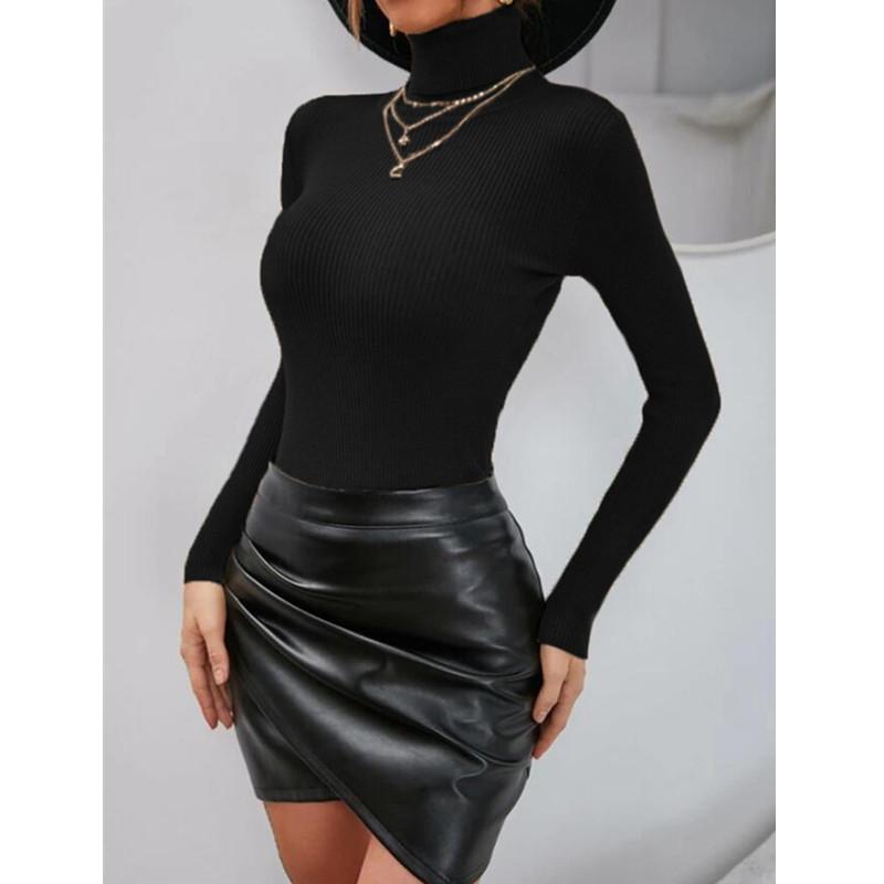 Dámský svetr Rolák s dlouhým rukávem Pletený svetr Svetr Ležérní Pletené Spodní Halenka Podzim Zima Svetr