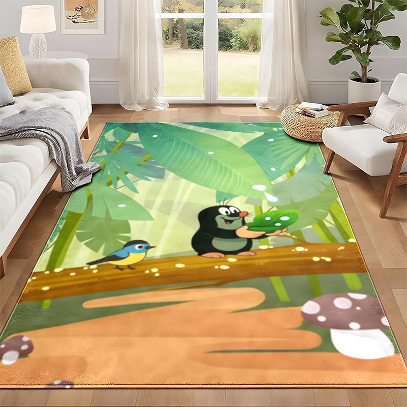 Cartoon Mole Carpet Door Mat for Living Room or Bedroom Protective Mat Under Chair Office Decoration Christmas Gift Birthday Present