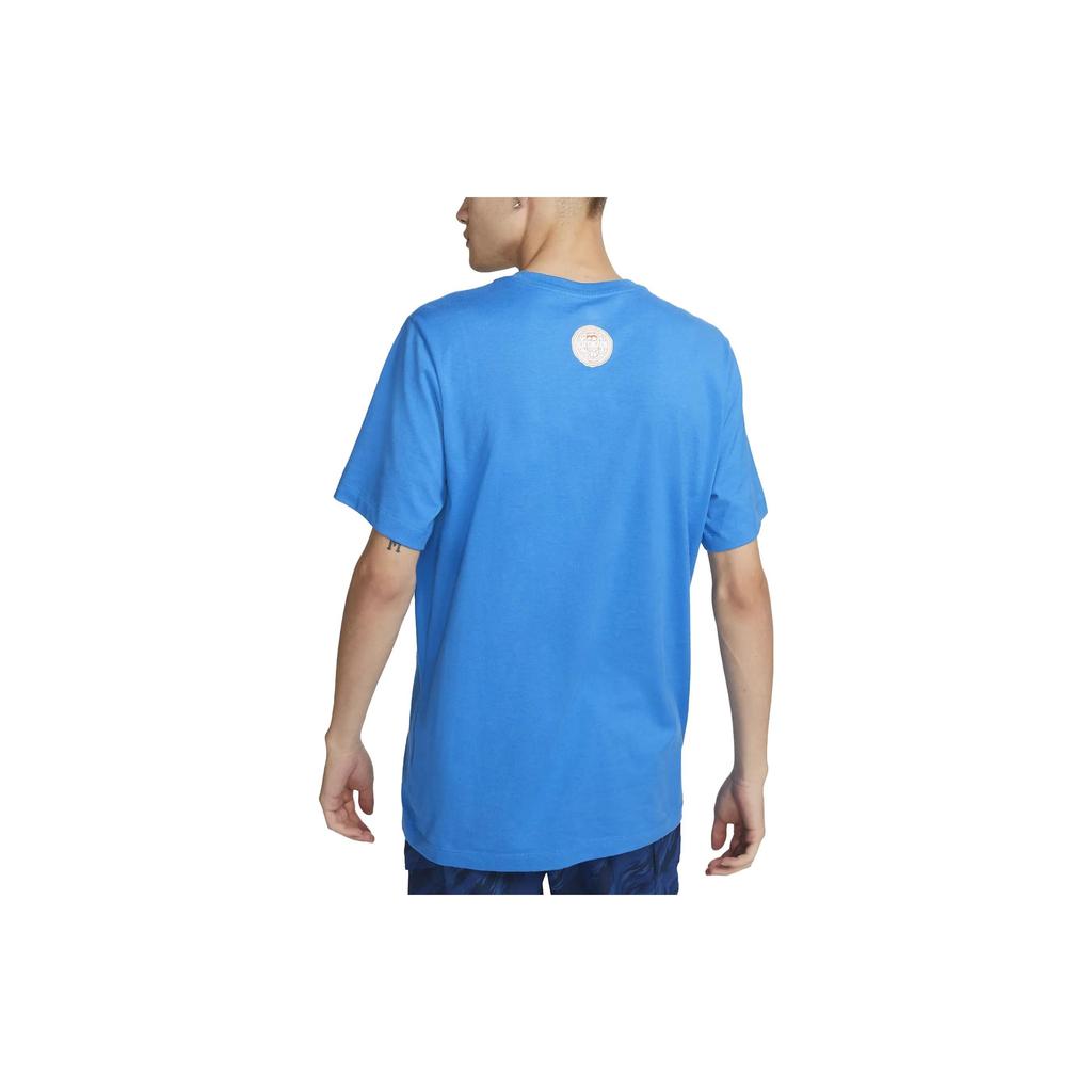 Nike T Shirts Men's Blue Crew Neck Moderate Straight Fit FB9028-435