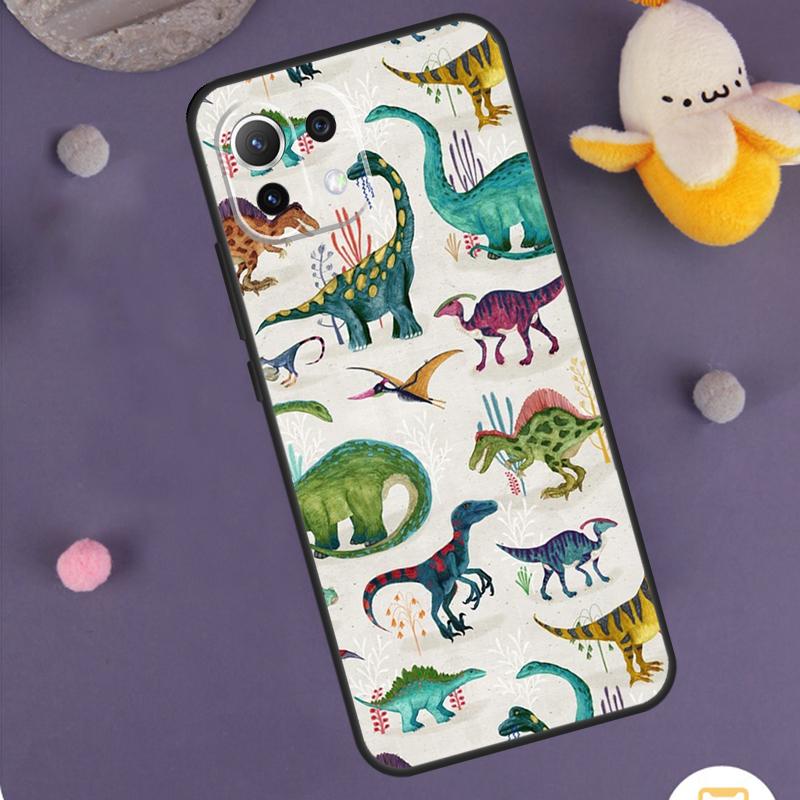 Cute Dino Dinosaur Case For Xiaomi 14 15 Ultra 13T 14T 15T 17 Pro Max POCO F5 F6 F7 X5 X6 X7 Pro F8 Ultra Cover