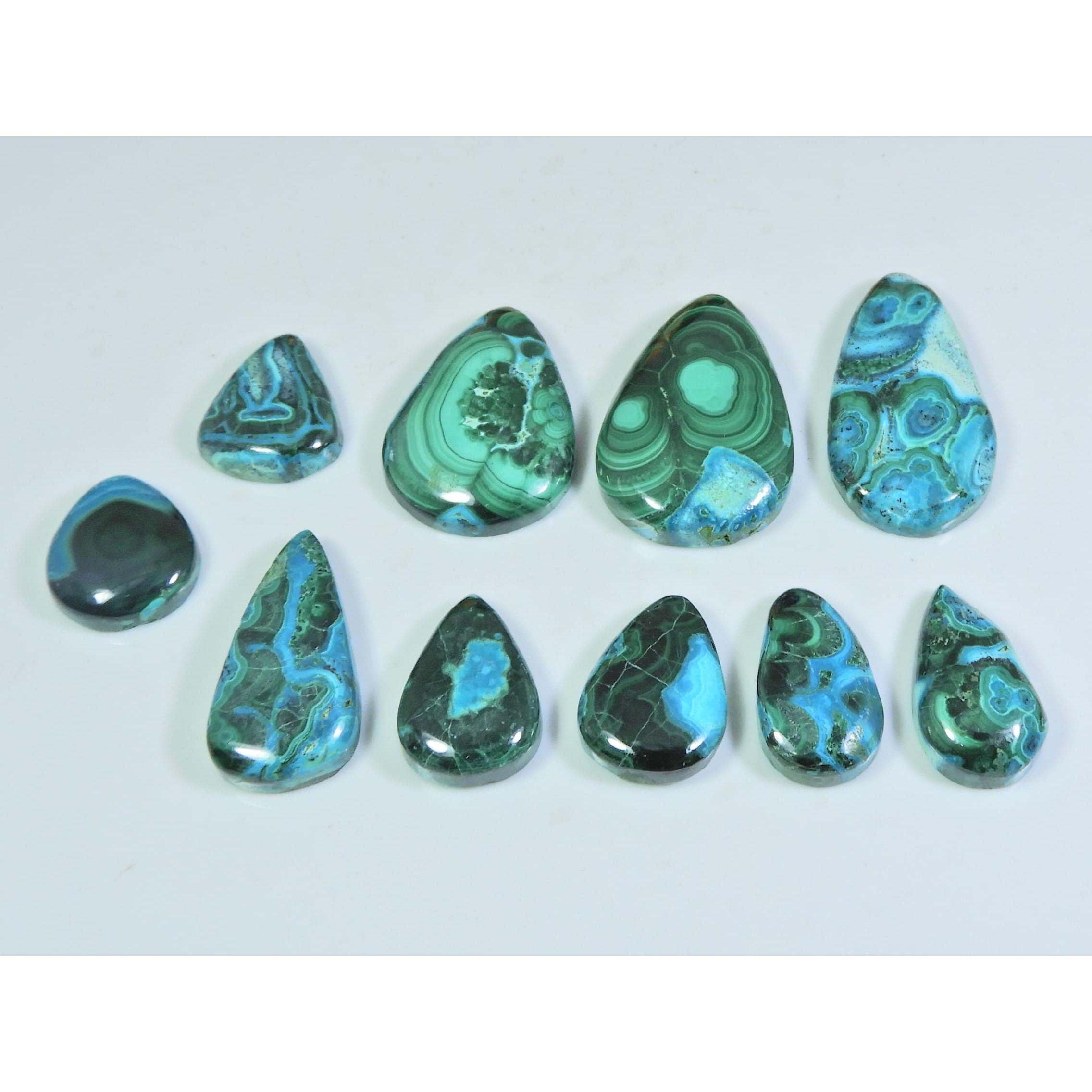 

18X33-14X17ММ Натуральная хризоколла Малахит Груша Кабошон Драгоценный камень 10 шт. Лот C-79