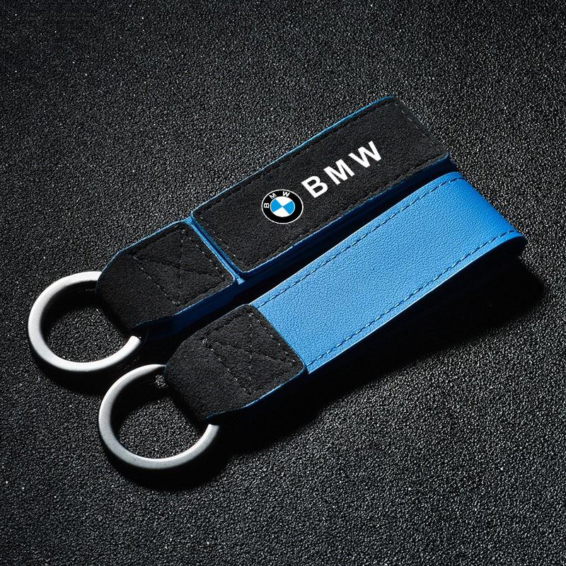 Car Emblem Keychain Suede Leather Keyring Pendant Gifts For BMW M X1 X2 X3 X5 X6 E46 E39 E90 E36E60 E34 E30 F30 G20 Accessories fsbm73