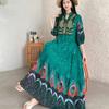 Rochie lungă stil etnic Asia de Sud-Est rochie de vară pentru femei bumbac și mătase florală rochie de plajă Thailandia călătorie fustă cu leagăn mare