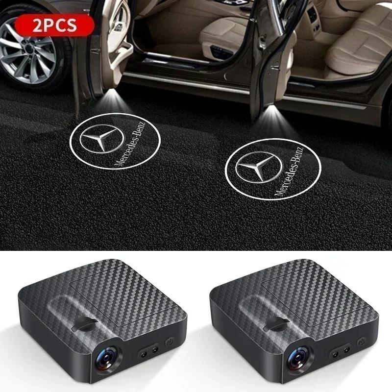 1/2pcs car door welcome light LED high-definition projection logo For Mercedes Benz A C E Class GLE GLB GLC W205 W212 W213 X253 FM1