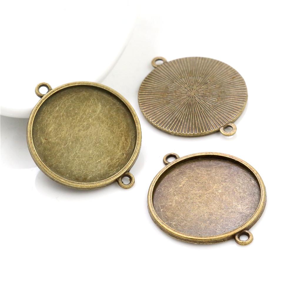 

New Fashion 10pcs 25mm Inner Size Clear Silver Plated 5 Colors Cameo Cabochon Base Setting Charms бронзовый