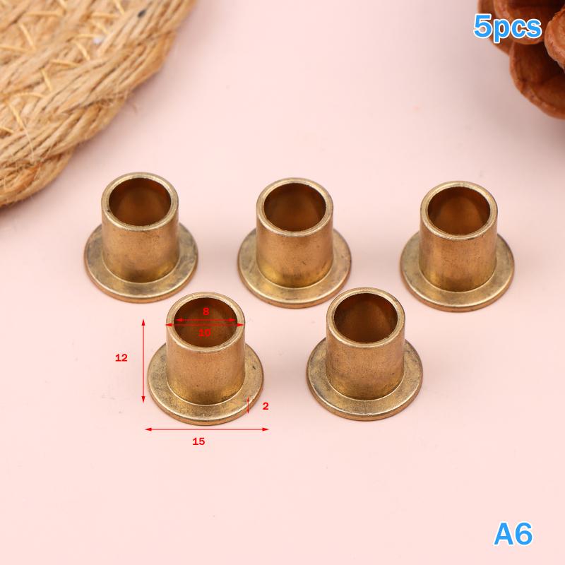 5Pcs Flanging Self-Lubricating Bearing Powder Metallurgy Oil Guide Sleeve With Edge Step Shoulder Flange Bushing Copper Sleeve