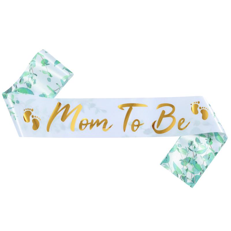 Satin "Mom-to-Be" Footprints & Letter Sash for Gender Reveal Baby Shower