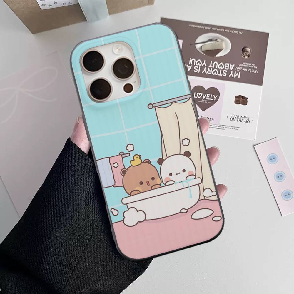 BUBU DUDU Cartoon For IPhone 17 16 15 11 12 13 14 Pro Max Plus Pro Corrugated Translucent Back Phone Cover