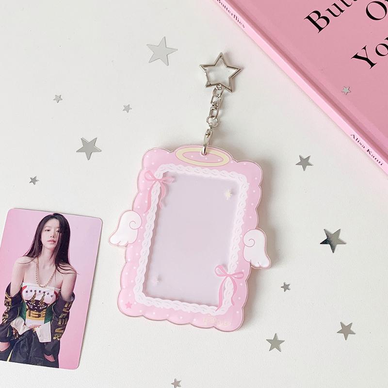 3In Photocard Holder Photo Display Stand Photo Frame Acrylic Card Holder Picture Protector Hanging Pendant For Backpack Charms