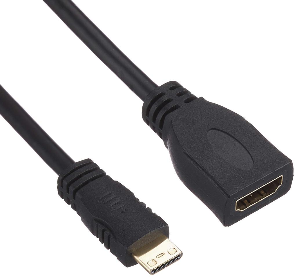 ELECOM mini HDMI to HDMI Conversion Cable, 10cm, Black, TB-HDAC2BK