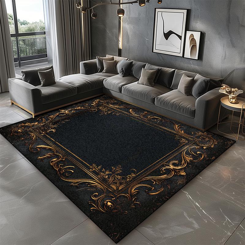 Black Marble Carpet Living Room Luxury Decoration Home Sofa Washable Large Rugs 200x300 Bedroom Non-slip Short Velvet Floor Mats