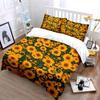 Sunflower Pattern Home Decor Set Bedding Set with 1 Duvet Cover 2 Pillowcases Single Double King Queen, Gift