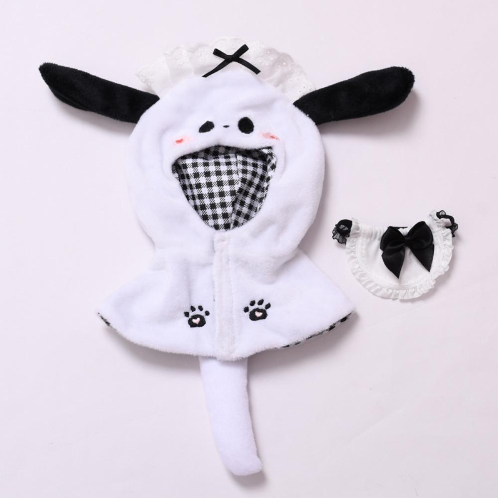 

Cat Maid Labubu Doll s Cloak Doberman Pinscher 17cm Plush Dolls Clothes Children Gift Style 3