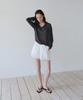 Ieoning Light Linen V-Neck Summer Knit, Charcoal