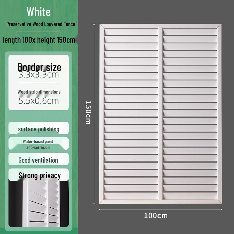 Outdoor Privacy Screen: Louvered Wood Fence for Gardens and Courtyards