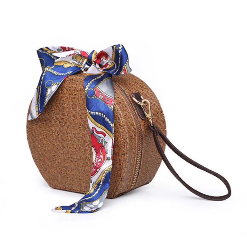 circle wicker purse