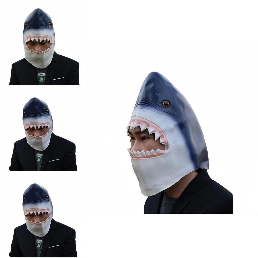 Shark Latex Mask For Cosplay And Costume Parties Halloween And Carnival