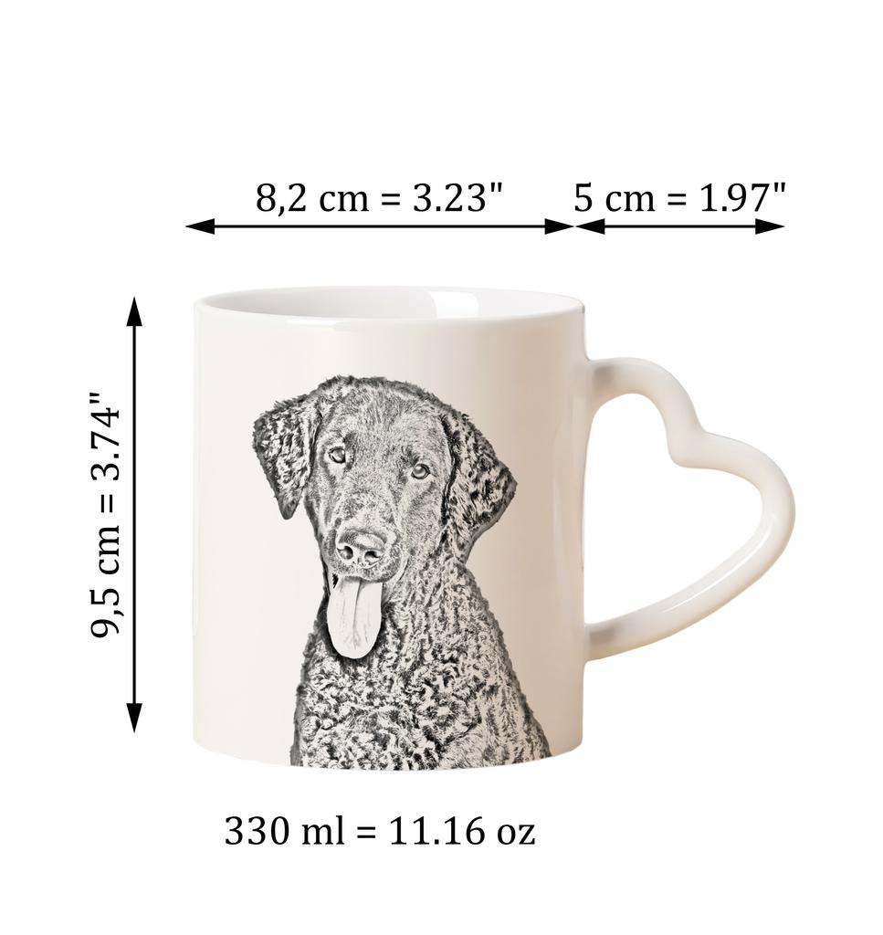 Curly Coated Retriever - cup with a dog, adorable cup with a heart-shaped handle, universal gift from the Art-Dog brand
