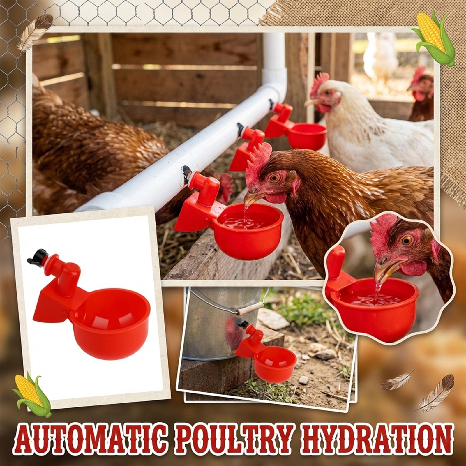 

Автоматическая поилка для кур Поилка для кур Новая Утолщенная Миска для воды Большое Поильное устройство One Size красный