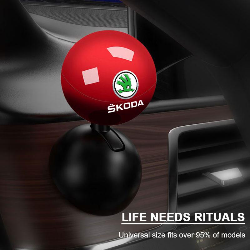 1Pcs Car Logo Push Start Button Lever Creative Protective Cover For Skoda Octavia Superb Rapid Kodiaq Karoq Fabia Kamiq Roomster Citigo