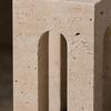 Geometric Resin Decor with Arched Cutouts Compact Arch Ornament StoneTextured Architectural