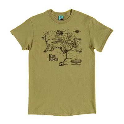 The Lord Of The Rings Unisex Adult Middle Earth Map T-Shirt