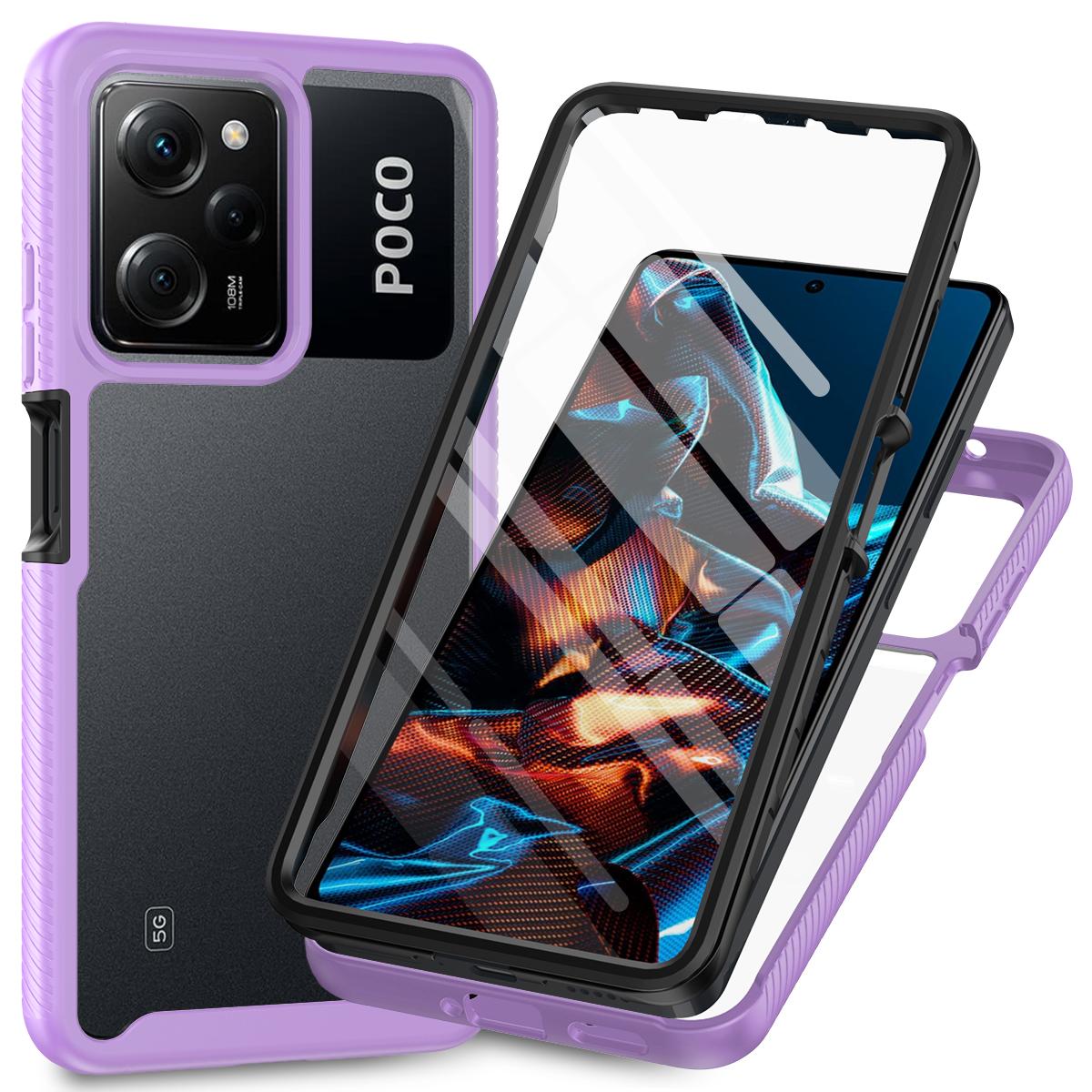

Clear Phone Case for Xiaomi Redmi Note 12 Pro 5G/Note 12 Pro Speed 5G/Poco X5 Pro 5G,PC+TPU Protective Cover with PET Film Purple