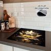 1 Stück Goldene Lotus Küchenherd Abdeckmatte, Wasserdichter Hitzebeständiger Arbeitsplatten-Schutz, Rutschfeste Induktionskochfeld Matte Heimdekoration