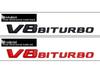 Passt für Mercedes-Benz V8 BITURBO: Kotflügel-Emblem, Twin-Turbolader, Heck-Emblem, Schriftzug, Autoaufkleber.