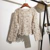 Lace Small Shawl Cardigan Female Spring Summer O Neck Long Sleeve Solid Casual Versatile Hollow Cardigan Female