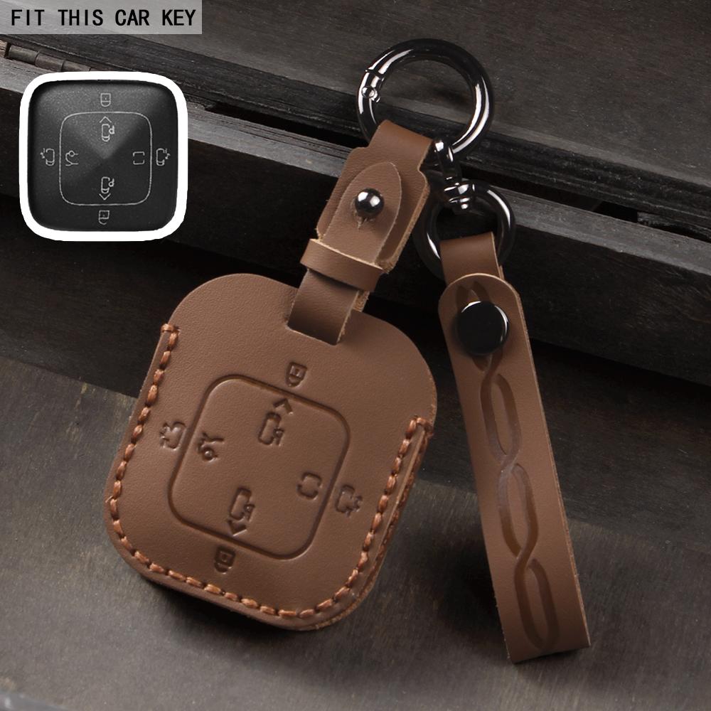 Leather Car Key Case Full Cover Shell Holder Protection For Zeekr 001 007 Zeekr 009 X Car Accessories