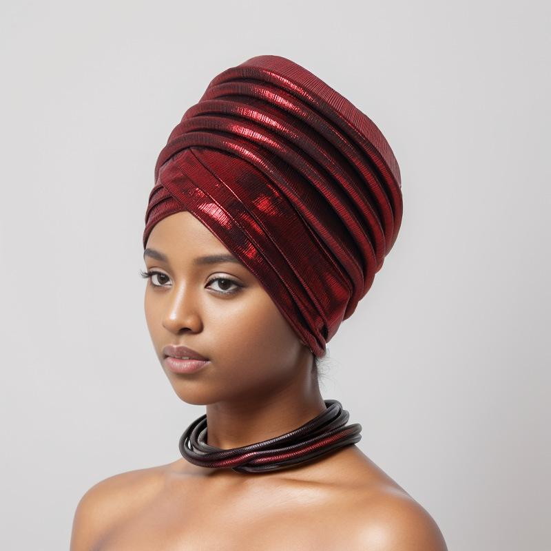 Beauty Strip Multi -Layer Exaggerated Turban Cap African Hat Muslim Turban Hat
