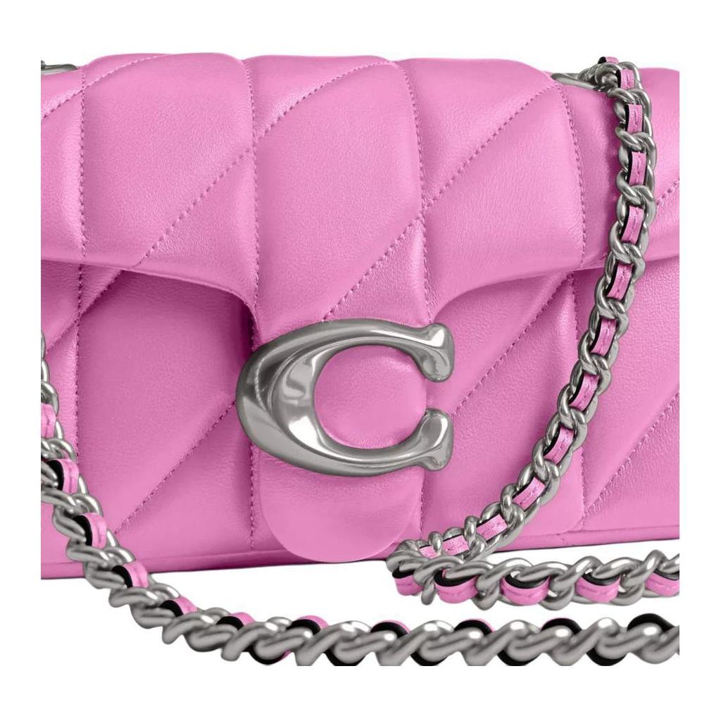 Coach Tabby 20 Logo Lettering Napa Leather Shoulder Bag Small Women shoulder bag Pink CP149-LHDB8
