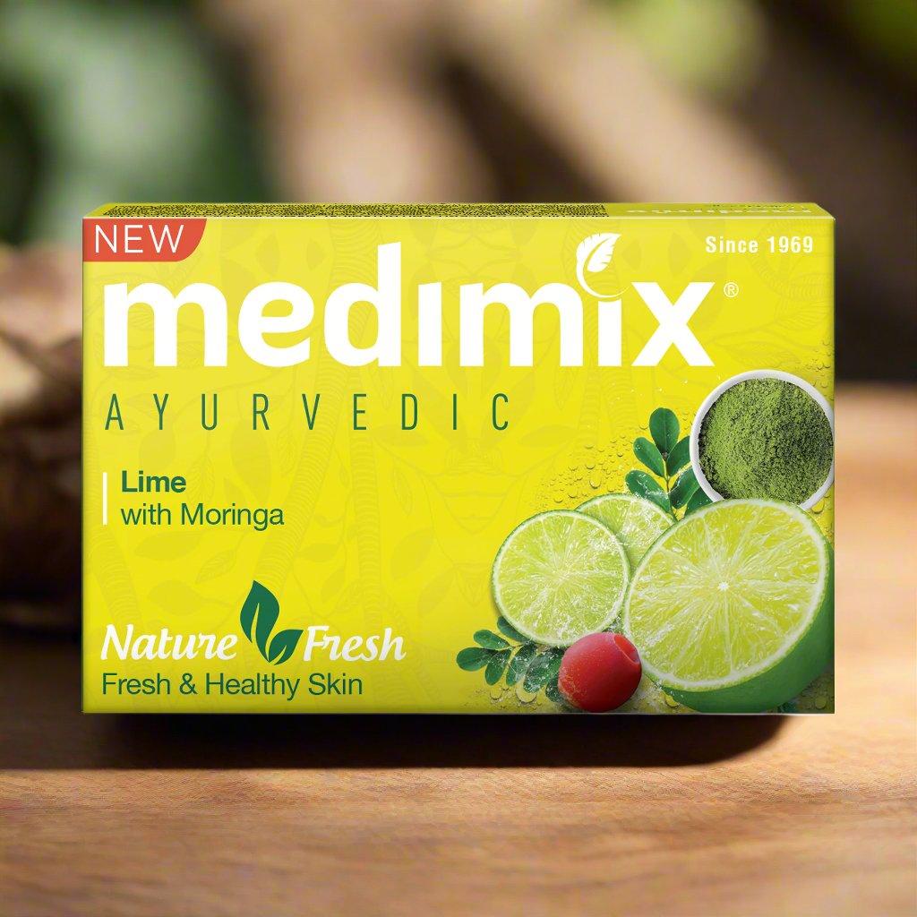 

Medimix Ayurvedic Lime & Moringa Bathing Bar Soap 125gx 5Soap | Refreshing Gentle Cleanser For All Skin Types | Natural Vegan Paraben-Free