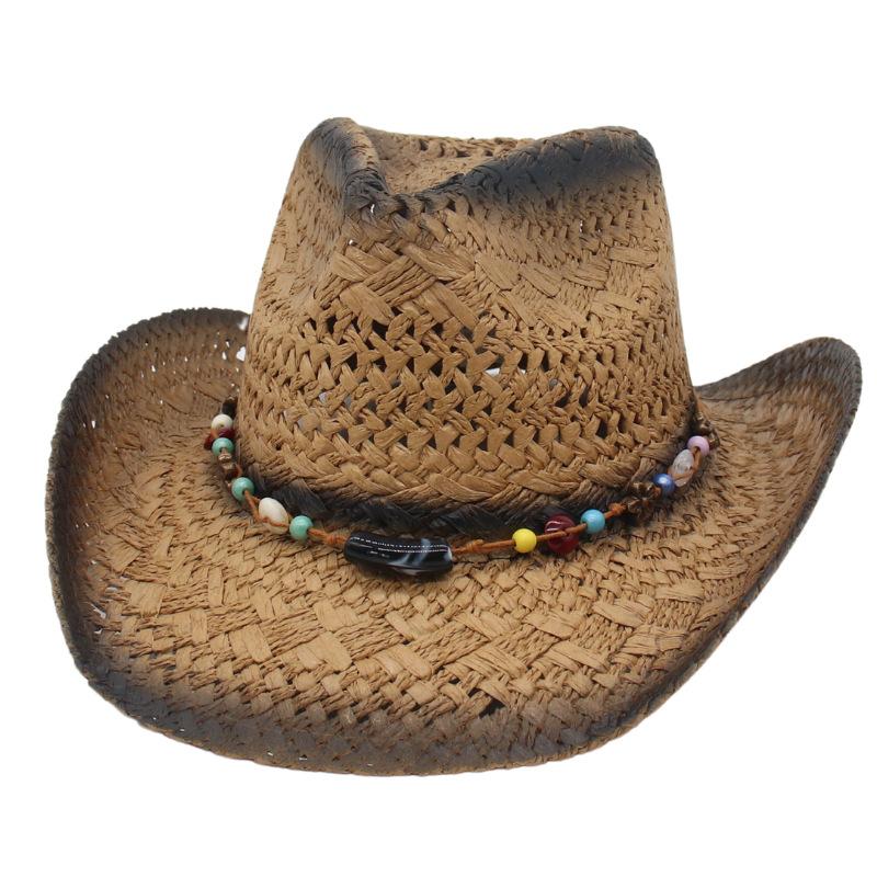 Men And Women Outdoor Travel Beach Sun Hat Sun Protection Sun Hat Western Cowboy Straw Hat