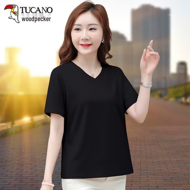 Tucano Women's Pure Cotton V-Neck Short Sleeve T-Shirt