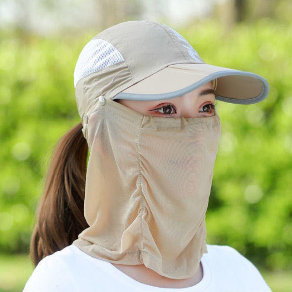 Neck Cover Sun Protection Hat Sun Hat Face Cover Cap Adjustable Wide Brim Baseball Cap  Women
