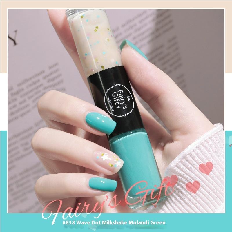 Dvoubarevný mastný lak na nehty, nepeče, neloupe se, rychleschnoucí flitry, dlouhotrvající, pro nehtové salony