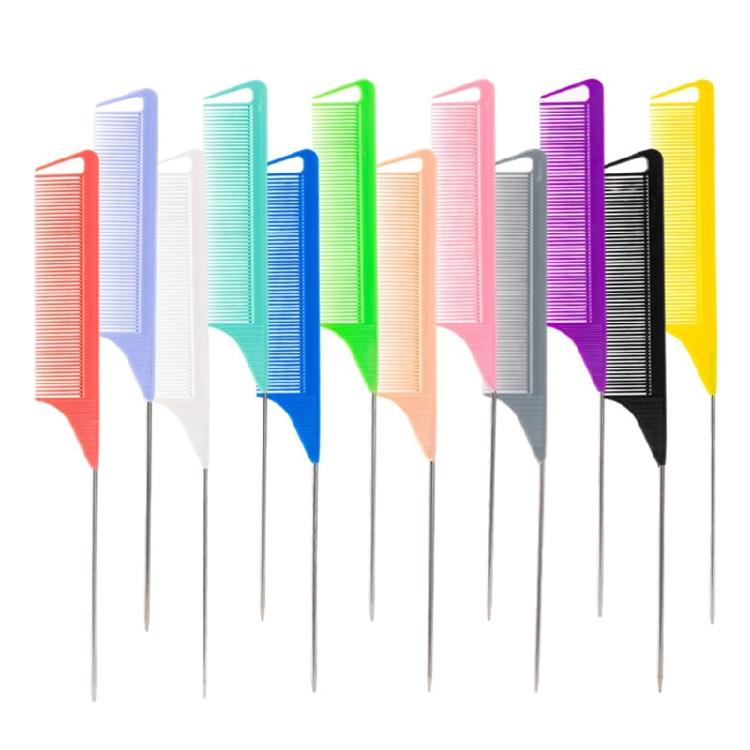Anti-static Carbon Fibre Metal Pin Tail Comb Salon Hair Comb Pin Tail Comb